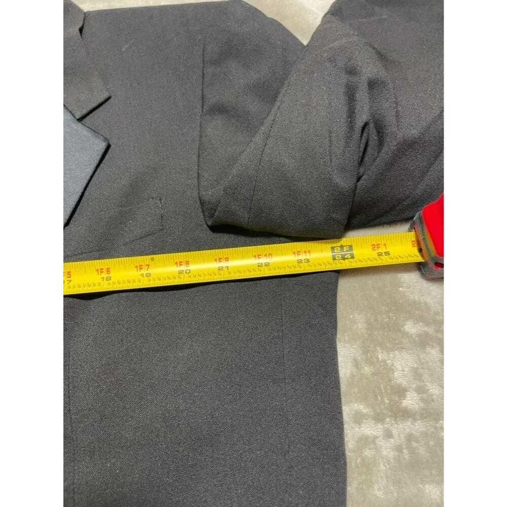 Monsieur Givenchy Suit Set Men Size 46R Black Toxedo Blazer Coat and Pants Wool